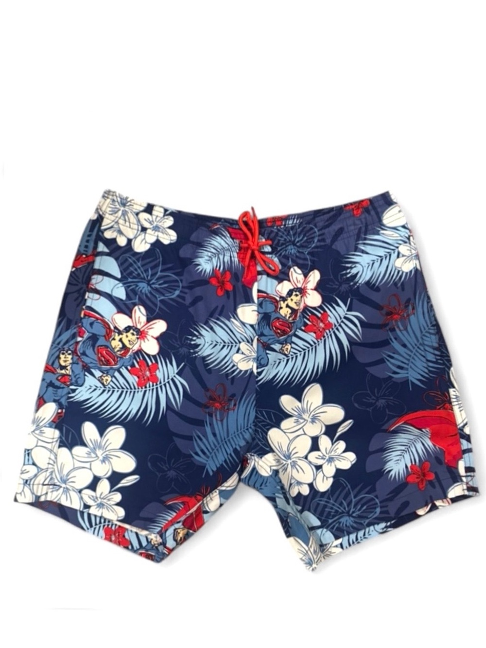 Superman Tropical Floral Swim Trunks Size Men’s Small (Waist 30-32 in.) [NWT]